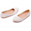 image:imageHee grand Womens Crystal White Wedding Shoes Rhinestone Beaded Pointed Toe Slip On Ballet Flats Shoes for Bride and Bridesmaid5white