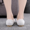image:imageHee grand Womens Crystal White Wedding Shoes Rhinestone Beaded Pointed Toe Slip On Ballet Flats Shoes for Bride and Bridesmaid5white