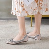 image:imageHee grand Womens Crystals Shoes Bowknot Pointed Toe Rhinestones Wedding Dress Shoes192apricot