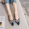 image:imageHee grand Womens Crystals Shoes Bowknot Pointed Toe Rhinestones Wedding Dress Shoes192black
