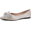 image:imageHee grand Womens Fashion Flats Exquisite Rhinestone Bow Dress Shoes Sparkly Evening Party Low Heel Shoes533apricot