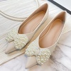 image:imageHee grand Womens Fashion Flats Exquisite Rhinestone Bow Dress Shoes Sparkly Evening Party Low Heel Shoes535apricotpu