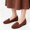 image:imageHee grand Womens Faux Suede Loafer Flats Comfortable Round Toe SlipOn Ballet Flat Shoes Office Casual ShoesDark Brown