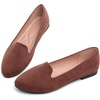 image:imageHee grand Womens Faux Suede Loafer Flats Comfortable Round Toe SlipOn Ballet Flat Shoes Office Casual ShoesDark Brown