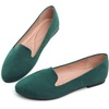 image:imageHee grand Womens Faux Suede Loafer Flats Comfortable Round Toe SlipOn Ballet Flat Shoes Office Casual ShoesDark Green