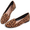 image:imageHee grand Womens Faux Suede Loafer Flats Comfortable Round Toe SlipOn Ballet Flat Shoes Office Casual ShoesLeopard Brown