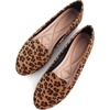image:imageHee grand Womens Faux Suede Loafer Flats Comfortable Round Toe SlipOn Ballet Flat Shoes Office Casual ShoesLeopard Brown