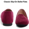 image:imageHee grand Womens Faux Suede Loafer Flats Comfortable Round Toe SlipOn Ballet Flat Shoes Office Casual ShoesWine Red