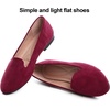 image:imageHee grand Womens Faux Suede Loafer Flats Comfortable Round Toe SlipOn Ballet Flat Shoes Office Casual ShoesWine Red