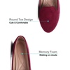image:imageHee grand Womens Faux Suede Loafer Flats Comfortable Round Toe SlipOn Ballet Flat Shoes Office Casual ShoesWine Red