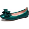 image:imageHee grand Womens Foldable Ballet Flats Square Toe Bowknot SlipOn Shoes Comfortable Soft Casual Flat Shoes for Work Travel DailyGreen