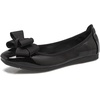 image:imageHee grand Womens Foldable Ballet Flats Square Toe Bowknot SlipOn Shoes Comfortable Soft Casual Flat Shoes for Work Travel DailyPatent Leather Black