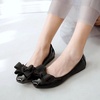 image:imageHee grand Womens Foldable Ballet Flats Square Toe Bowknot SlipOn Shoes Comfortable Soft Casual Flat Shoes for Work Travel DailyPatent Leather Black