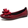 image:imageHee grand Womens Foldable Ballet Flats Square Toe Bowknot SlipOn Shoes Comfortable Soft Casual Flat Shoes for Work Travel DailyPatent Leather Red