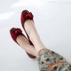 image:imageHee grand Womens Foldable Ballet Flats Square Toe Bowknot SlipOn Shoes Comfortable Soft Casual Flat Shoes for Work Travel DailyPatent Leather Red