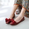 image:imageHee grand Womens Foldable Ballet Flats Square Toe Bowknot SlipOn Shoes Comfortable Soft Casual Flat Shoes for Work Travel DailyPatent Leather Red