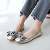 image:imageHee grand Womens Foldable Ballet Flats Square Toe Bowknot SlipOn Shoes Comfortable Soft Casual Flat Shoes for Work Travel DailySilver