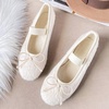 image:imageHee grand Womens Mary Jane Shoes Satin Round Toe Ballerina Flats Fashion Sparkling Rhinestones Dress Shoes Comfort Dancing Shoes470white