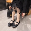 image:imageHee grand Womens Mary Jane Shoes Satin Round Toe Ballerina Flats Fashion Sparkling Rhinestones Dress Shoes Comfort Dancing Shoes520black