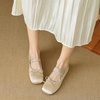 image:imageHee grand Womens Mary Jane Shoes Satin Round Toe Ballerina Flats Fashion Sparkling Rhinestones Dress Shoes Comfort Dancing Shoes624apricot