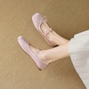 image:imageHee grand Womens Mary Jane Shoes Satin Round Toe Ballerina Flats Fashion Sparkling Rhinestones Dress Shoes Comfort Dancing Shoes624pink