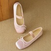 image:imageHee grand Womens Mary Jane Shoes Satin Round Toe Ballerina Flats Fashion Sparkling Rhinestones Dress Shoes Comfort Dancing Shoes624pink