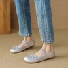 image:imageHee grand Womens Mary Jane Shoes Satin Round Toe Ballerina Flats Fashion Sparkling Rhinestones Dress Shoes Comfort Dancing Shoes624silver