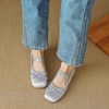 image:imageHee grand Womens Mary Jane Shoes Satin Round Toe Ballerina Flats Fashion Sparkling Rhinestones Dress Shoes Comfort Dancing Shoes624silver