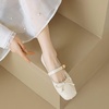 image:imageHee grand Womens Mary Jane Shoes Satin Round Toe Ballerina Flats Fashion Sparkling Rhinestones Dress Shoes Comfort Dancing Shoes668apricot
