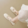 image:imageHee grand Womens Mary Jane Shoes Satin Round Toe Ballerina Flats Fashion Sparkling Rhinestones Dress Shoes Comfort Dancing Shoes668apricot