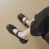 image:imageHee grand Womens Mary Jane Shoes Satin Round Toe Ballerina Flats Fashion Sparkling Rhinestones Dress Shoes Comfort Dancing Shoes668black