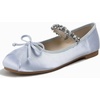 image:imageHee grand Womens Mary Jane Shoes Satin Round Toe Ballerina Flats Fashion Sparkling Rhinestones Dress Shoes Comfort Dancing ShoesBlue