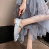 image:imageHee grand Womens Mary Jane Shoes Satin Round Toe Ballerina Flats Fashion Sparkling Rhinestones Dress Shoes Comfort Dancing ShoesBlue