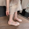 image:imageHee grand Womens Mary Jane Shoes Satin Round Toe Ballerina Flats Fashion Sparkling Rhinestones Dress Shoes Comfort Dancing ShoesPink