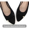 image:imageHee grand Womens Pointed Toe Ballet Flats with Bow Metal Buckle Comfortable SlipOn Dress Shoes for OfficeBlack