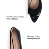image:imageHee grand Womens Pointed Toe Ballet Flats with Bow Metal Buckle Comfortable SlipOn Dress Shoes for OfficeBlack