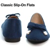image:imageHee grand Womens Pointed Toe Ballet Flats with Bow Metal Buckle Comfortable SlipOn Dress Shoes for OfficeBlue