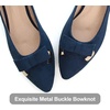 image:imageHee grand Womens Pointed Toe Ballet Flats with Bow Metal Buckle Comfortable SlipOn Dress Shoes for OfficeBlue
