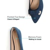 image:imageHee grand Womens Pointed Toe Ballet Flats with Bow Metal Buckle Comfortable SlipOn Dress Shoes for OfficeBlue