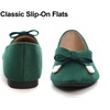 image:imageHee grand Womens Pointed Toe Ballet Flats with Bow Metal Buckle Comfortable SlipOn Dress Shoes for OfficeGreen