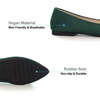image:imageHee grand Womens Pointed Toe Ballet Flats with Bow Metal Buckle Comfortable SlipOn Dress Shoes for OfficeGreen