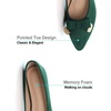image:imageHee grand Womens Pointed Toe Ballet Flats with Bow Metal Buckle Comfortable SlipOn Dress Shoes for OfficeGreen