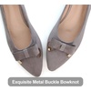 image:imageHee grand Womens Pointed Toe Ballet Flats with Bow Metal Buckle Comfortable SlipOn Dress Shoes for OfficeGrey