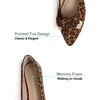 image:imageHee grand Womens Pointed Toe Ballet Flats with Bow Metal Buckle Comfortable SlipOn Dress Shoes for OfficeLeopard Brown