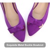 image:imageHee grand Womens Pointed Toe Ballet Flats with Bow Metal Buckle Comfortable SlipOn Dress Shoes for OfficePurple