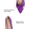 image:imageHee grand Womens Pointed Toe Ballet Flats with Bow Metal Buckle Comfortable SlipOn Dress Shoes for OfficePurple