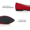 image:imageHee grand Womens Pointed Toe Ballet Flats with Bow Metal Buckle Comfortable SlipOn Dress Shoes for OfficeRed