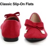 image:imageHee grand Womens Pointed Toe Ballet Flats with Bow Metal Buckle Comfortable SlipOn Dress Shoes for OfficeRed