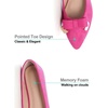 image:imageHee grand Womens Pointed Toe Ballet Flats with Bow Metal Buckle Comfortable SlipOn Dress Shoes for OfficeRose