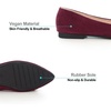image:imageHee grand Womens Pointed Toe Ballet Flats with Bow Metal Buckle Comfortable SlipOn Dress Shoes for OfficeWine Red